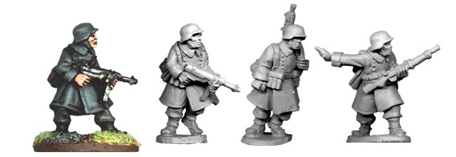 German N.C.O.s and LMG Team in Greatcoats 