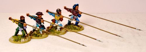 Landsknecht Unarmoured Pikemen Attacking.