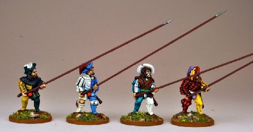 Landsknecht Unarmoured Pikemen Advancing