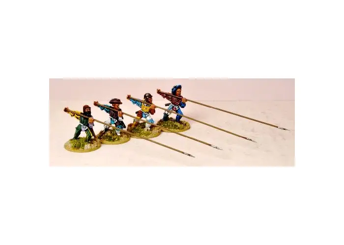 Landsknecht Unarmoured Pikemen Attacking.