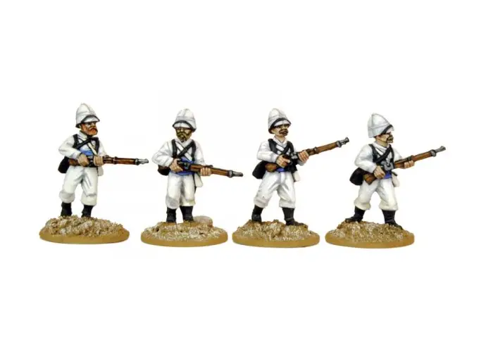 Legion in Sun Helmet Advancing.